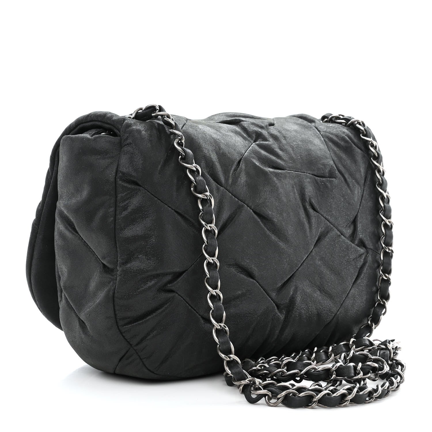 Chanel Iridescent Calfskin Glint Flap Black 3 of 12