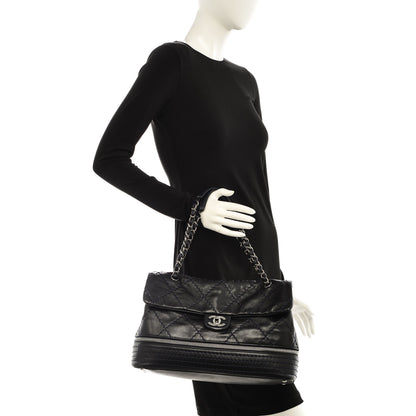 Chanel Calfskin Large Expandable Flap Bag Blue 2 of 7