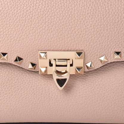 Valentino Garavani Pebbled Calfskin Medium Rockstud Flip Lock Crossbody Bag Poudre 7 of 11
