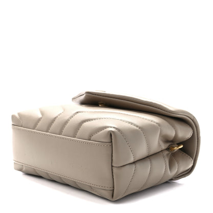Saint Laurent Calfskin Y Quilted Monogram Toy Loulou Crossbody Bag Latte 10 of 13