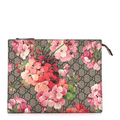 Gucci GG Supreme Monogram Blooms Large Cosmetic Case Beige Multicolor Dry Rose 1 of 7