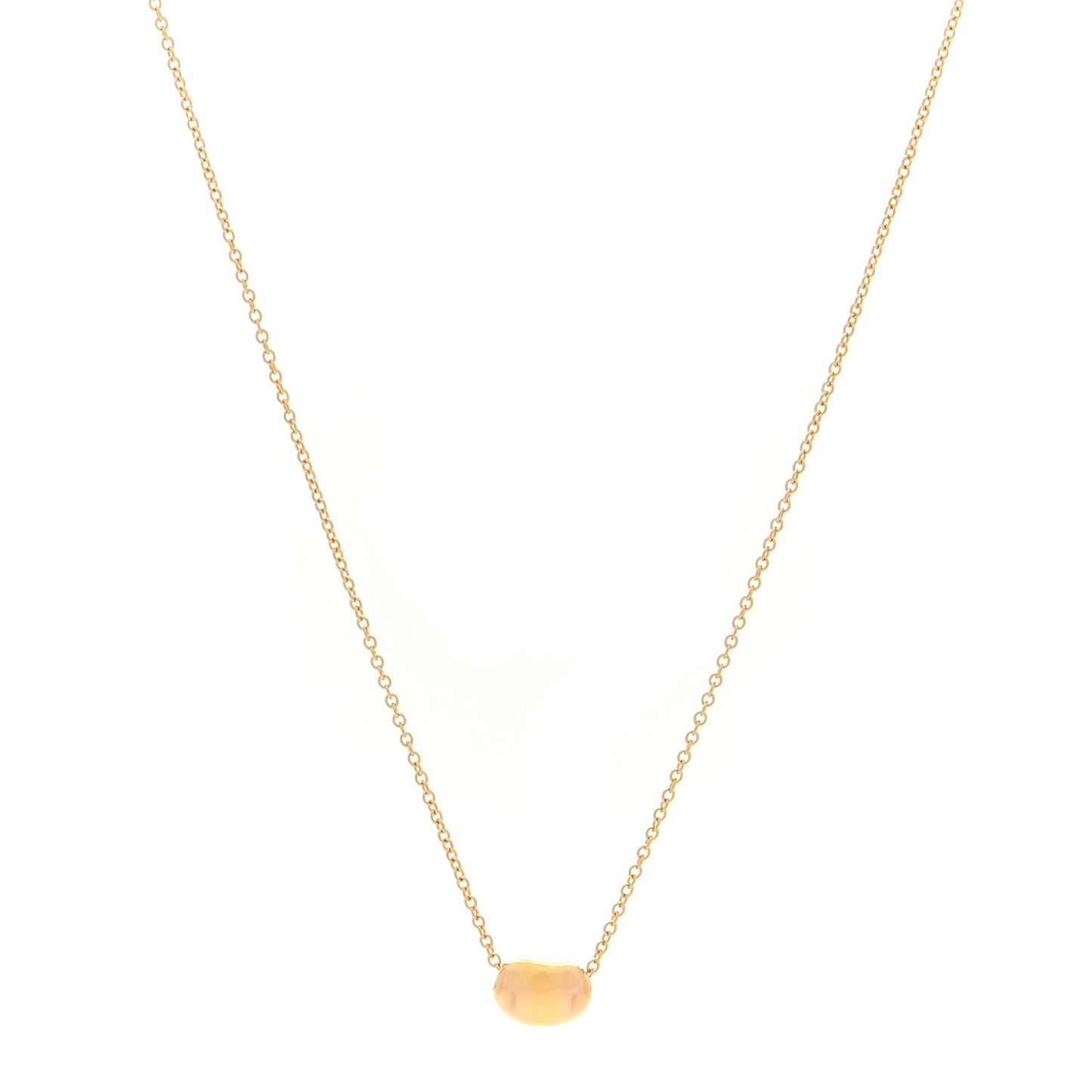 18K Yellow Gold 6.5mm Elsa Peretti Bean Pendant Necklace