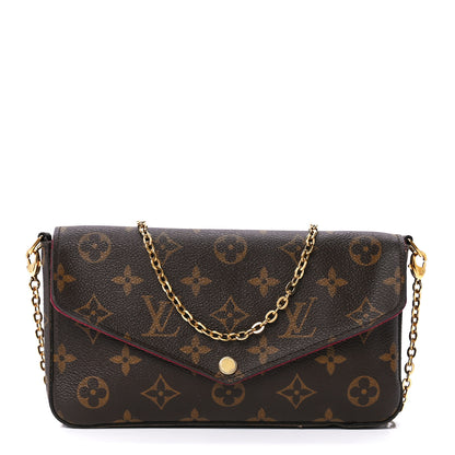 Louis Vuitton Monogram Pochette Felicie Chain Wallet Fuchsia 1 of 12