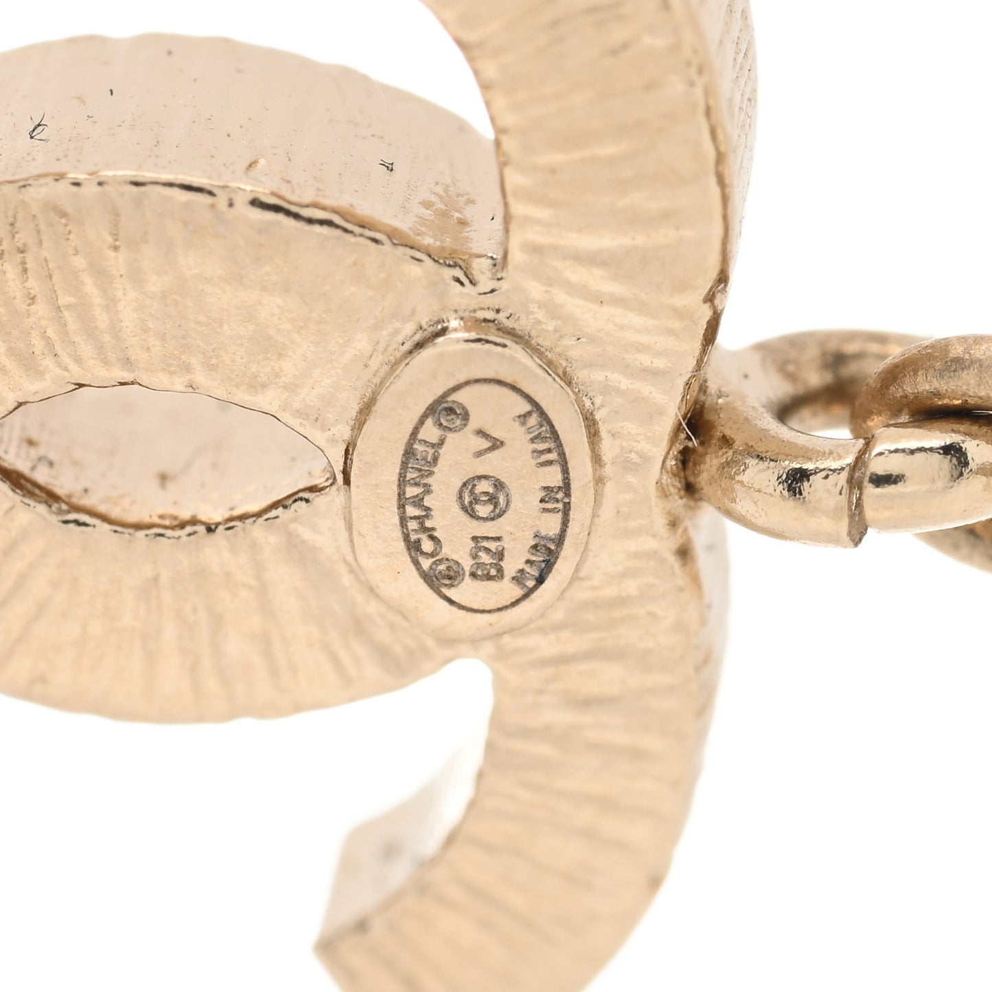 Crystal Pearl CC Lace Camellia Earrings Gold