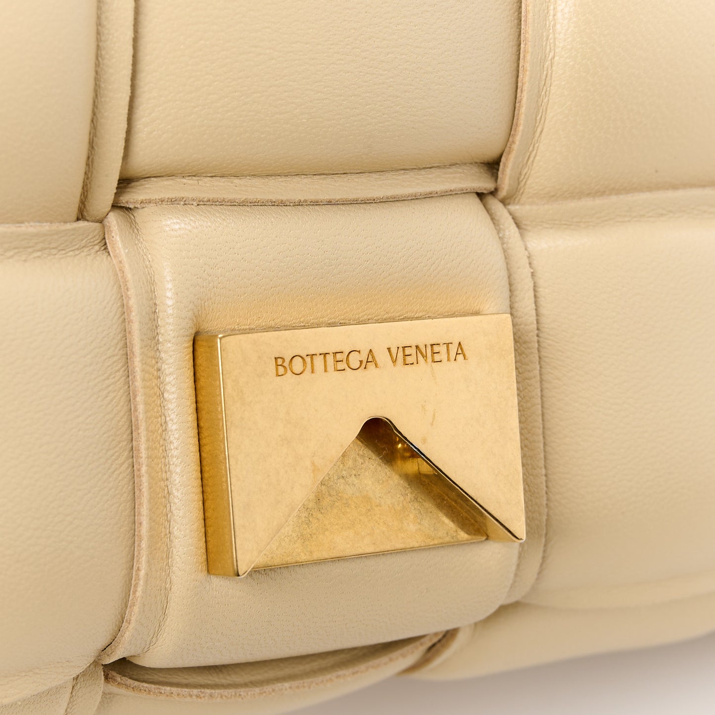 Nappa Maxi Intreccio Padded Cassette Crossbody Bag Porridge
