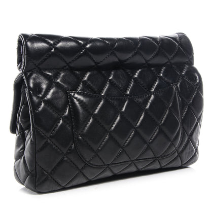 Chanel Lambskin Quilted Medium Roll Reissue Clutch Black 3 of 8