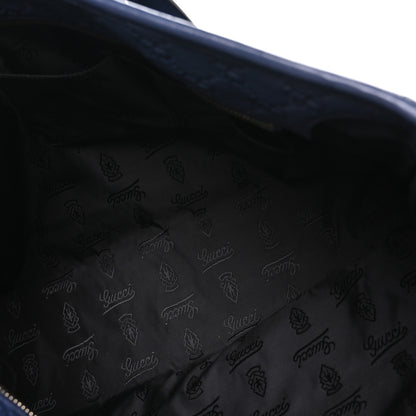 Gucci Guccissima Medium Zippered Shopping Tote Blue 5 of 10