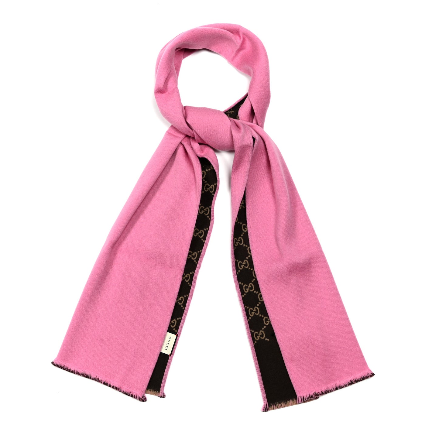 Wool Silk GG Monogram Ripon Simple Scarf Roseate