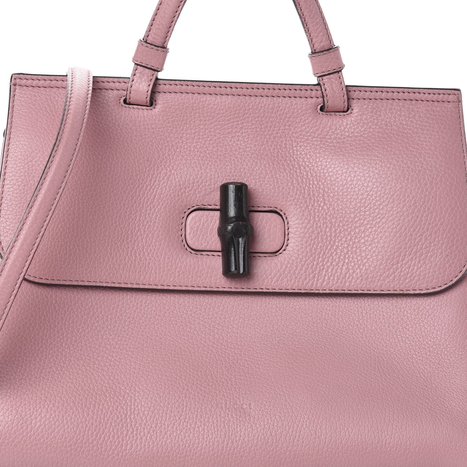 Gucci Cellarius Calfskin Medium Bamboo Daily Top Handle Bag Carmine Rose 7 of 9