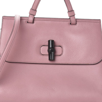Gucci Cellarius Calfskin Medium Bamboo Daily Top Handle Bag Carmine Rose 7 of 9
