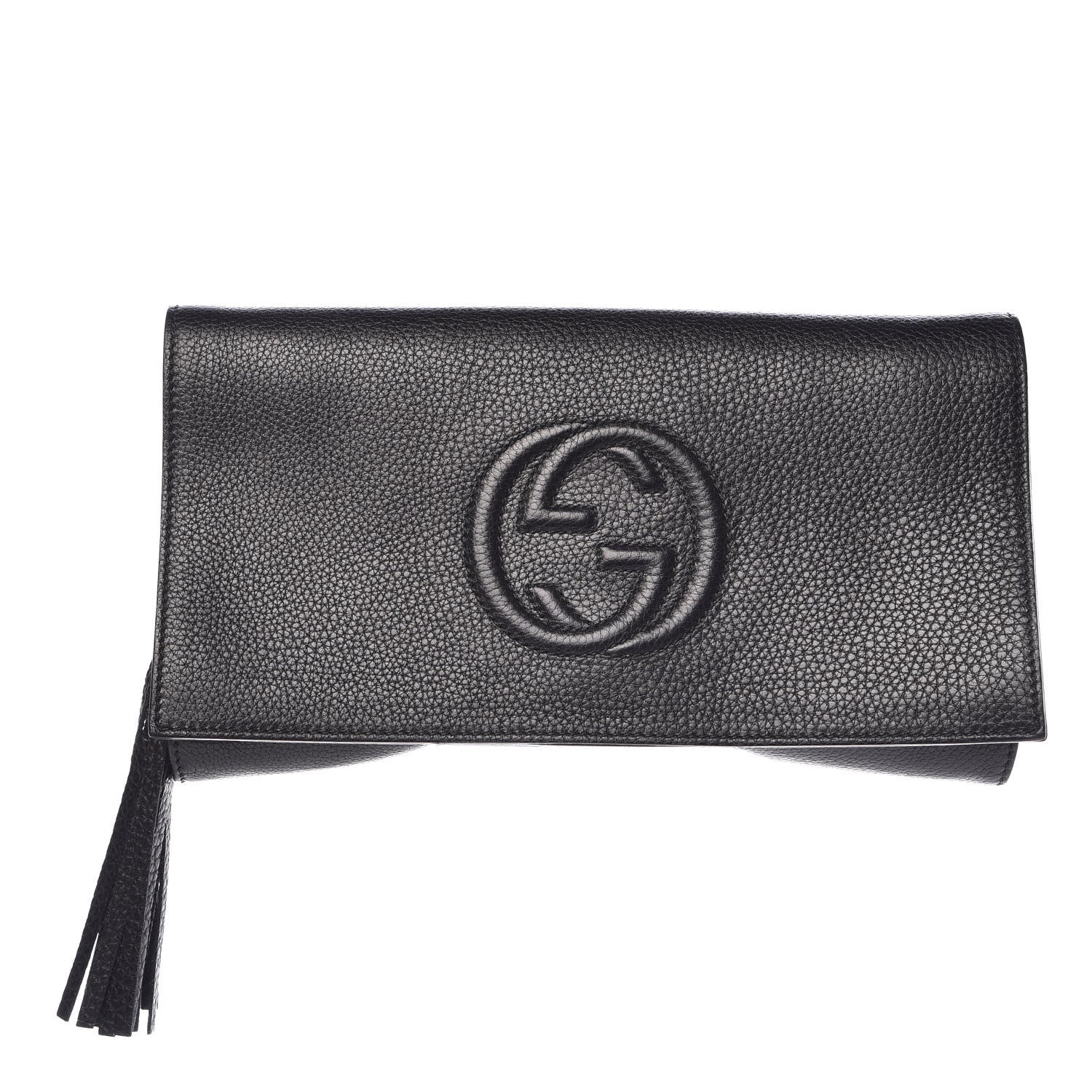 Gucci Pebbled Calfskin Medium Soho Clutch Black 1 of 7