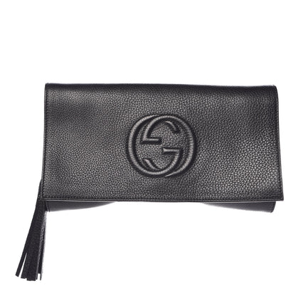 Gucci Pebbled Calfskin Medium Soho Clutch Black 1 of 7