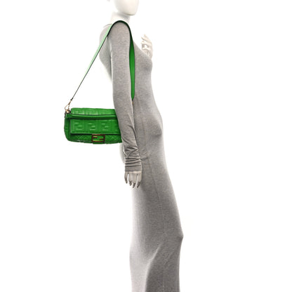 Fendi Nappa FF 1974 Embossed Baguette Tomatillo 2 of 11