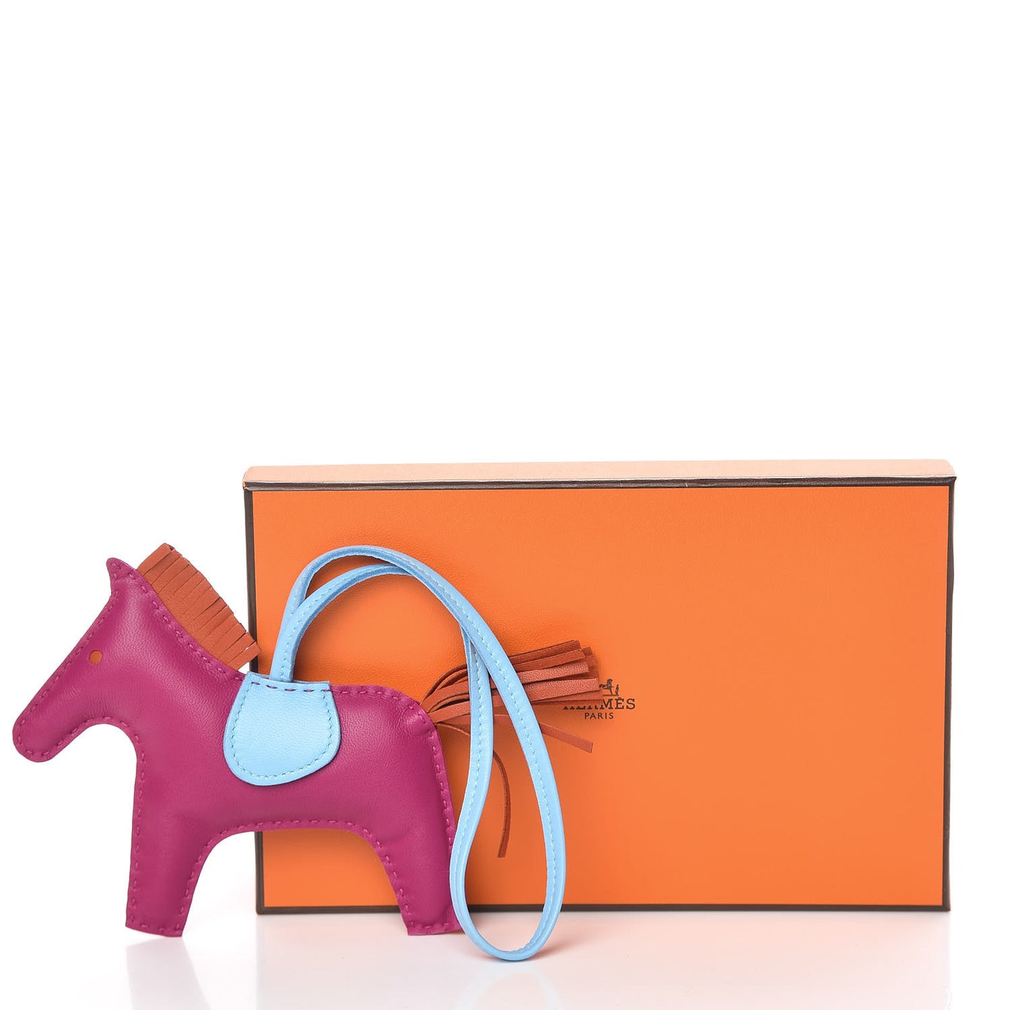 Milo Lambskin Grigri Rodeo Horse Bag Charm MM Rose Pourpre Cornaline Celeste