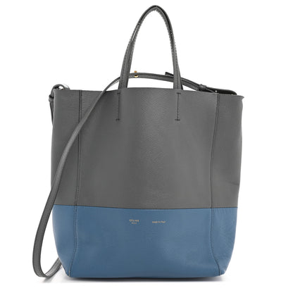 Celine Grained Calfskin Small Vertical Bi-Cabas Kohl Washed Blue 1 of 12