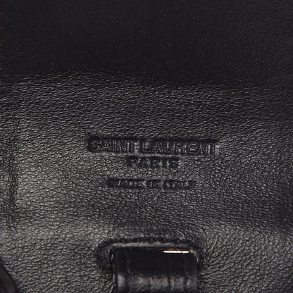 Saint Laurent Calfskin Crocodile Embossed Cigarette Case Black 6 of 6