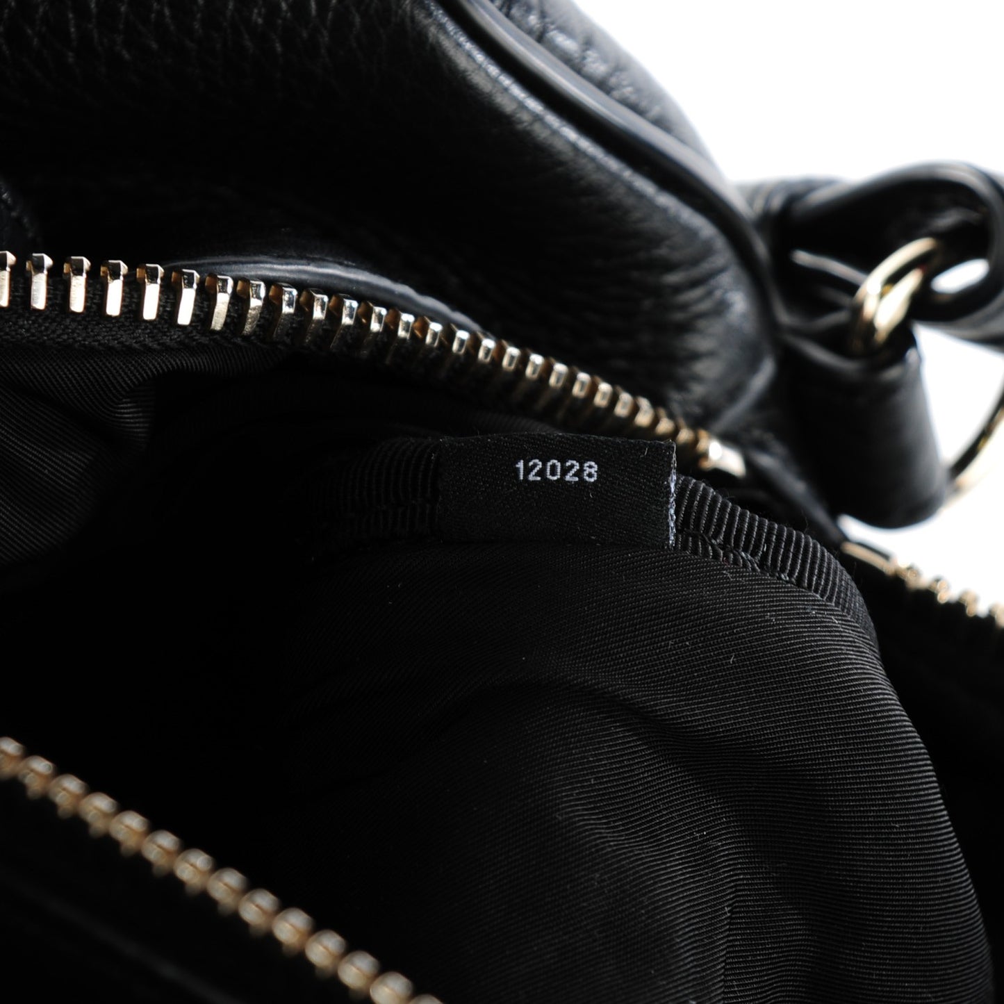 Pebbled Lambskin Rocco Duffel Black Pale Gold Hardware