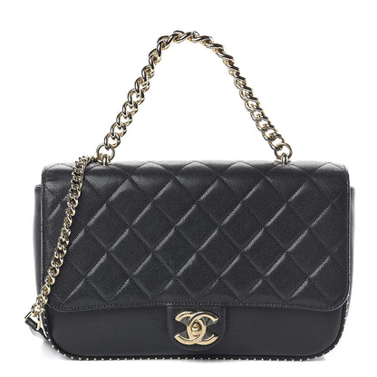 Chanel Caviar Quilted Large Studded Flap Black 1 of 14