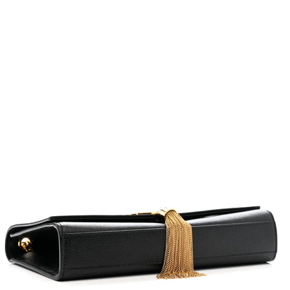 Saint Laurent Grain De Poudre Medium Classic Monogram Kate Tassel Satchel Black 4 of 13