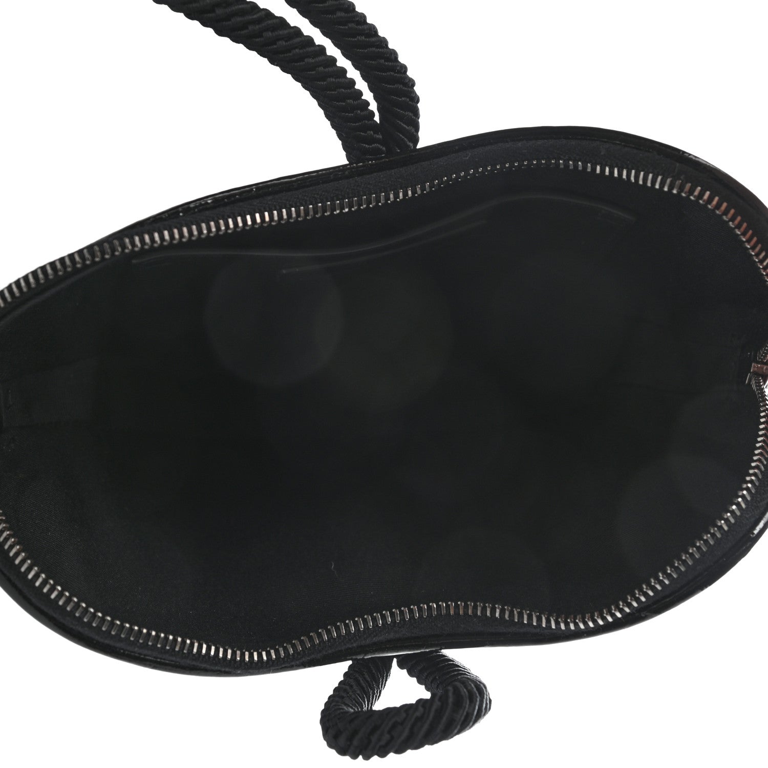 Saint Laurent Patent Crocodile Embossed Sac Coeur Heart Shaped Clutch Black 5 of 7