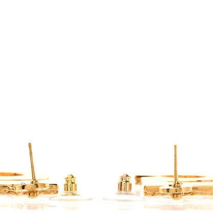 Chanel Metal Enamel CC No 5 Rope Drop Earrings Gold Denim Blue 4 of 5