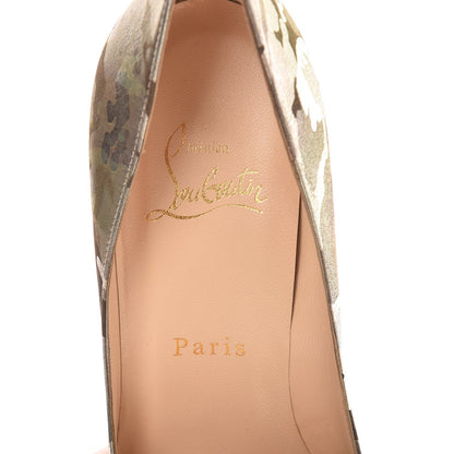 Christian Louboutin Suede Lamina Camouflage Pigalle 100 Pumps 35.5 Gold 7 of 8