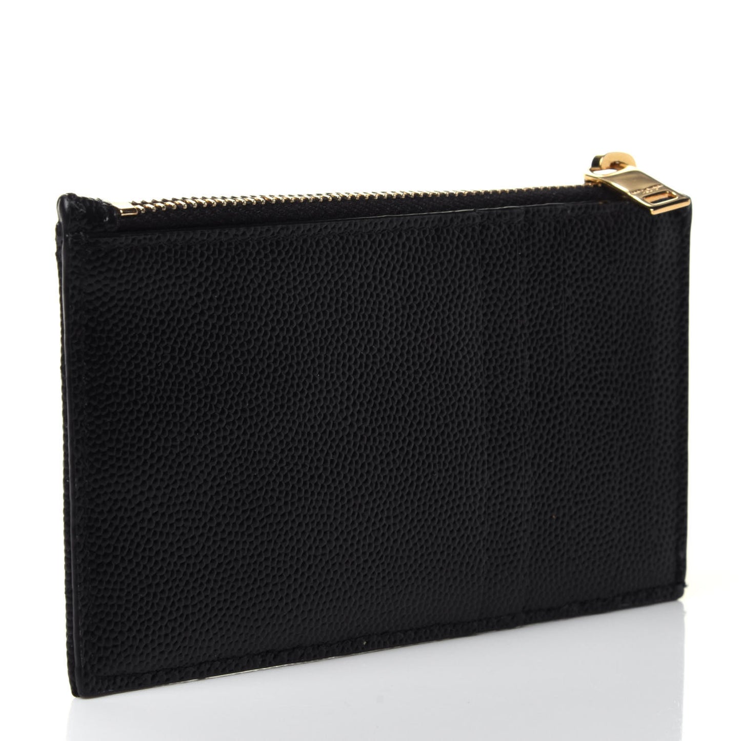 Grain De Poudre Matelasse Chevron Monogram Fragments Zippered Card Case Black