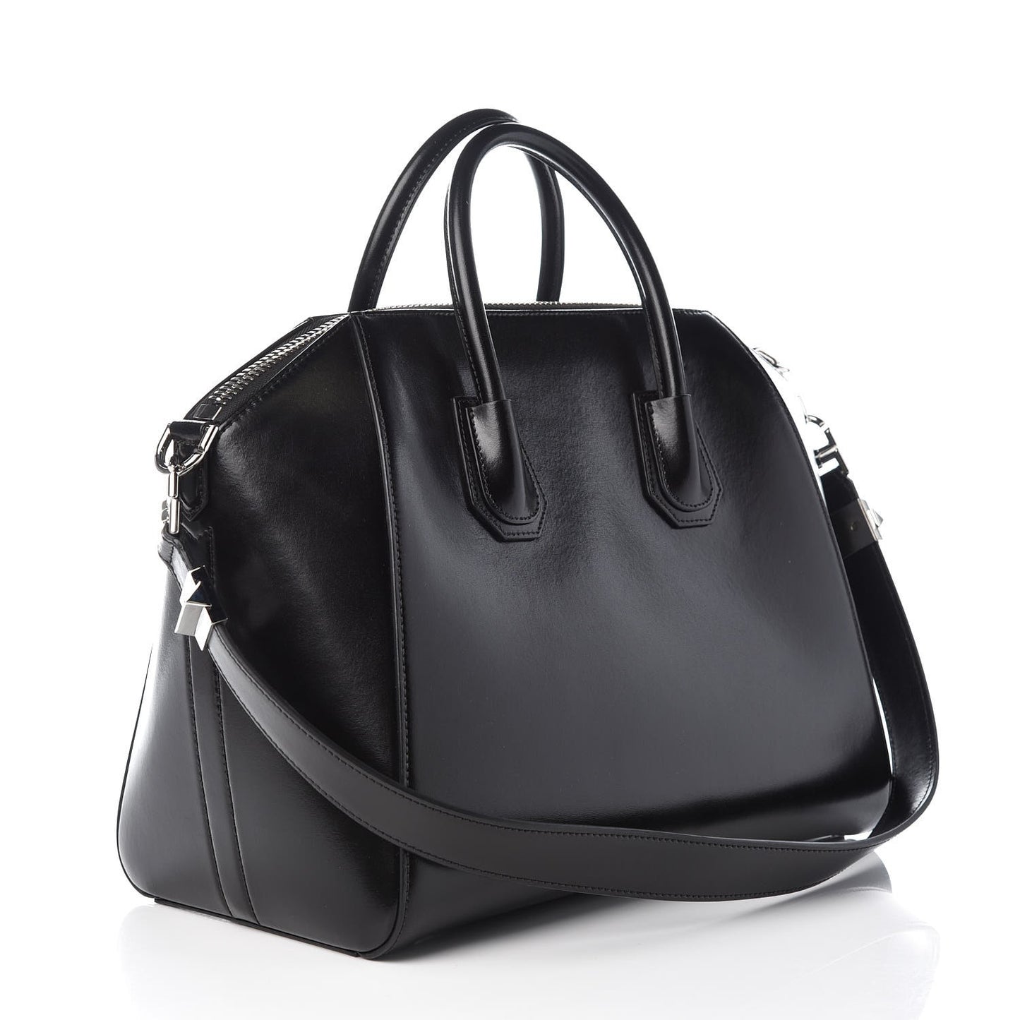 Shiny Lord Calfskin Medium Antigona Black