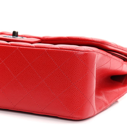 Chanel Caviar Quilted Jumbo Double Flap Red 15 of 16