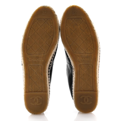 Chanel Lambskin CC Espadrilles 39 Black 6 of 11