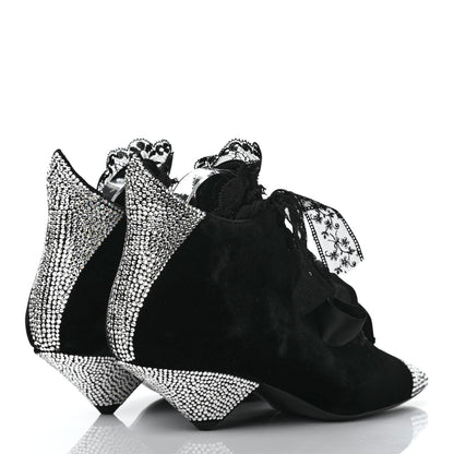 Saint Laurent Velluto Master Crystal Embellished Blaze 45 La Strass Ankle Boots 40 Black 4 of 8