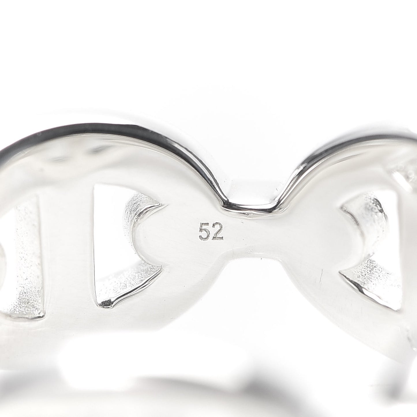Sterling Silver PM Chaine d'Ancre Enchainee Band Ring 52 6