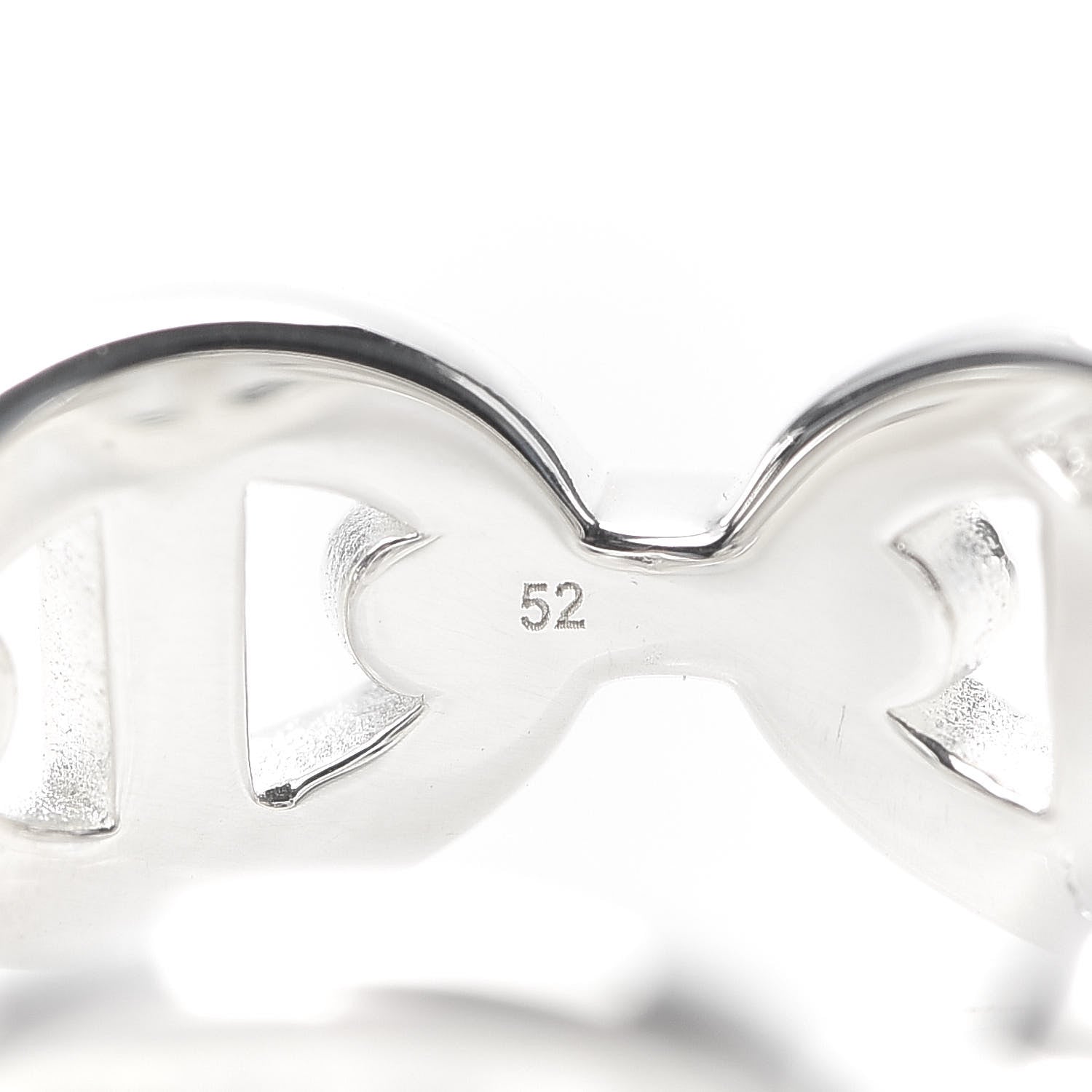 Hermes Sterling Silver PM Chaine d'Ancre Enchainee Band Ring 52 6 8 of 9