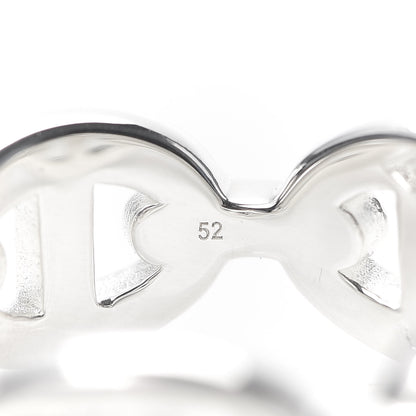 Hermes Sterling Silver PM Chaine d'Ancre Enchainee Band Ring 52 6 8 of 9