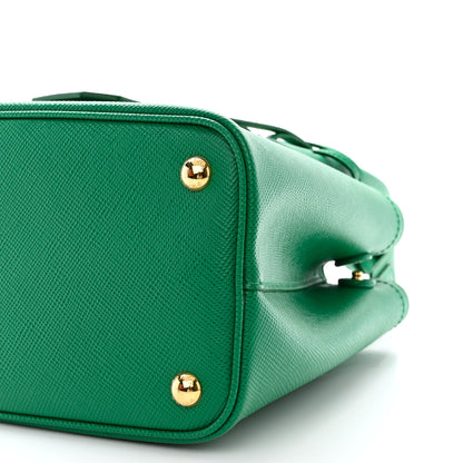 Prada Saffiano Cuir Mini Double Bag Mango 10 of 10