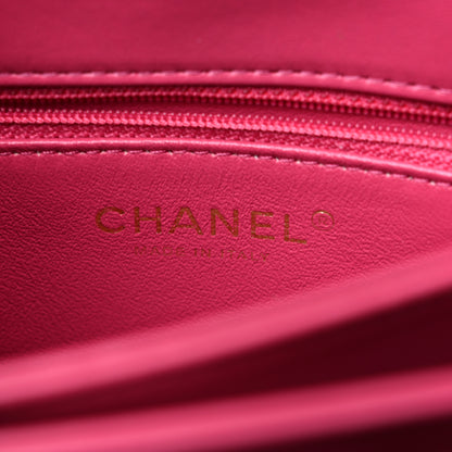 Chanel Lambskin Chevron Quilted Small Trendy CC Dual Handle Flap Bag Pink 6 of 9