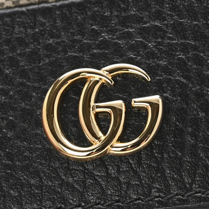 Gucci Dollar Calfskin GG Supreme Monogram GG Marmont Card Case Black Beige Ebony 8 of 9