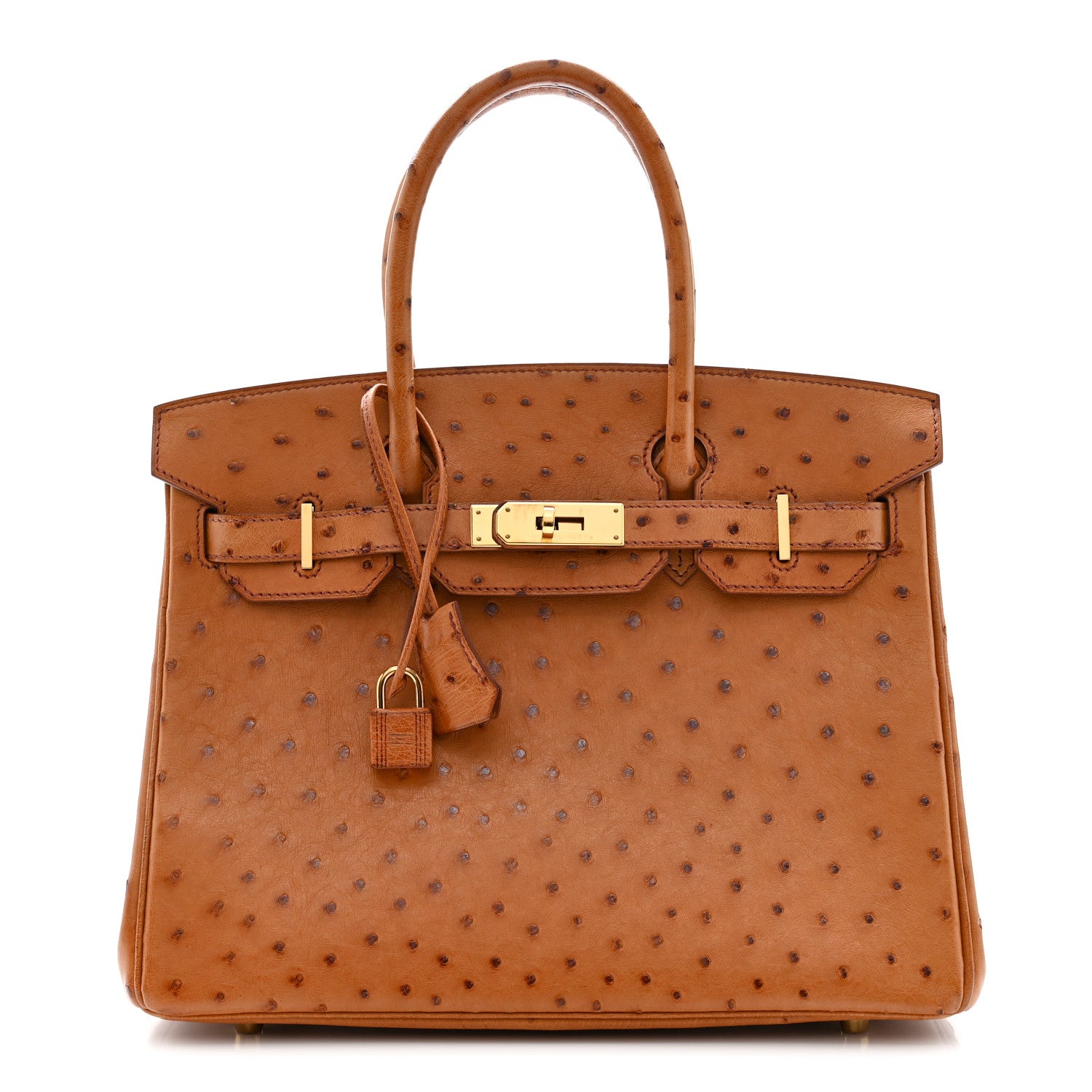 Hermes Ostrich Birkin 30 Cognac 1 of 11