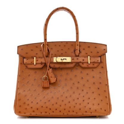 Hermes Ostrich Birkin 30 Cognac 1 of 11