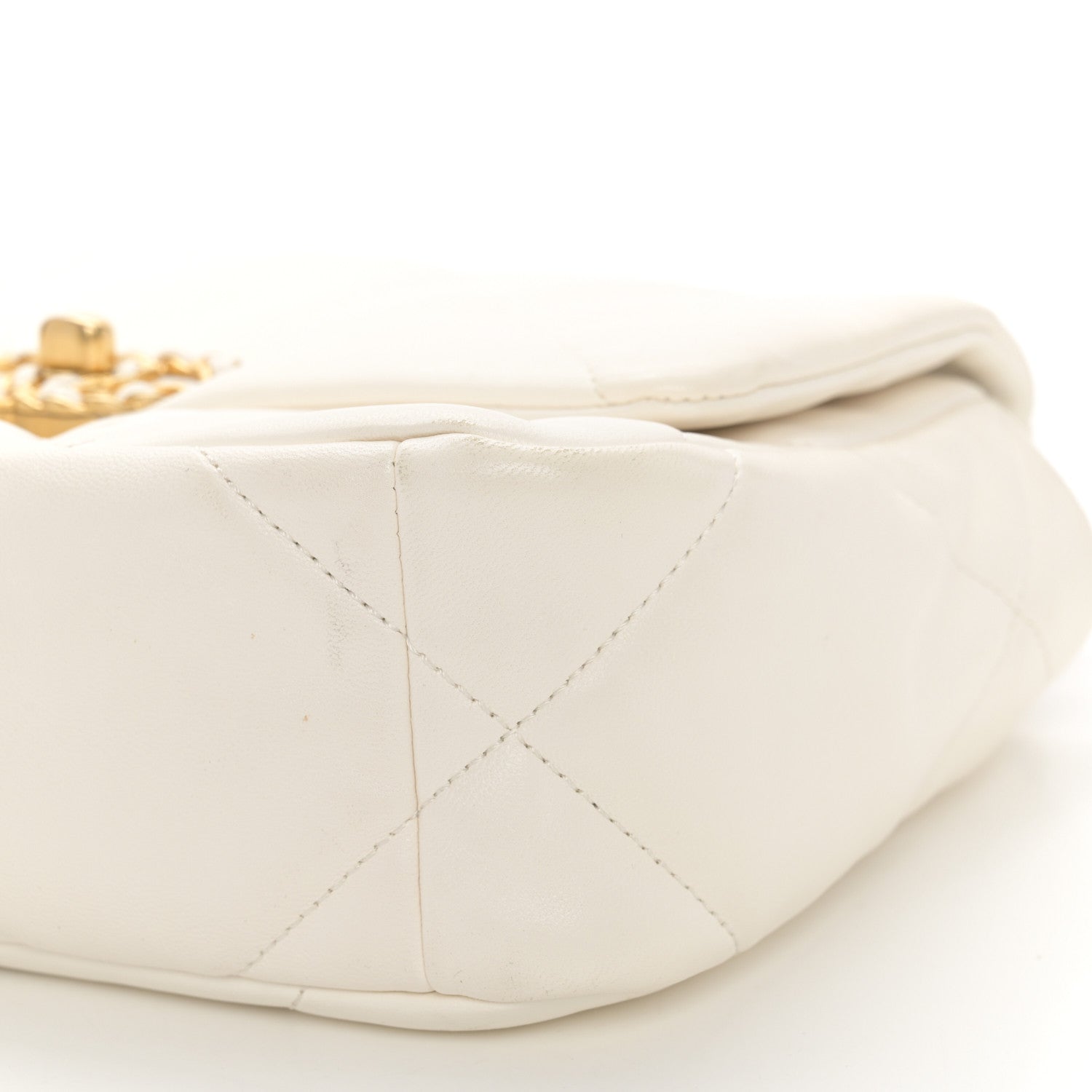 Chanel Lambskin Quilted Medium Chanel 19 Flap White 10 of 12
