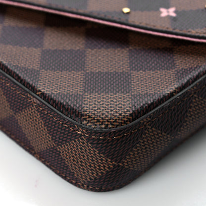 Louis Vuitton Damier Ebene Studded Pochette Felicie Chain Wallet 10 of 10