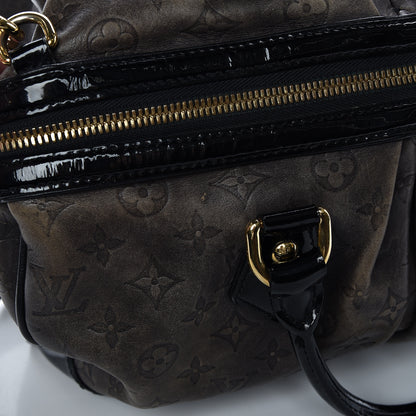 Louis Vuitton Cuir Patent Embossed Monogram Stephen Bag Grey 19 of 24