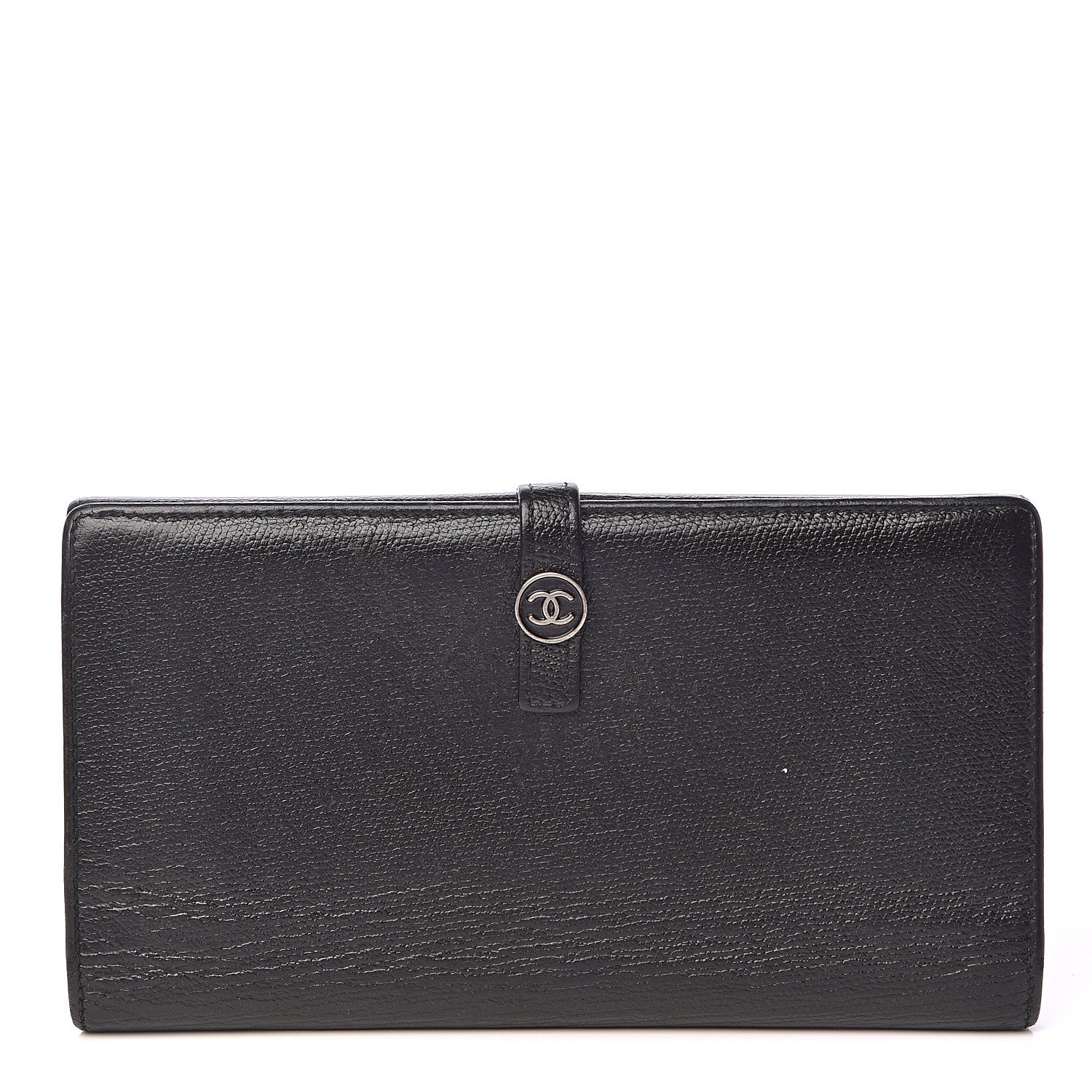 Chanel Grained Calfskin CC Button Long Wallet Black 1 of 11