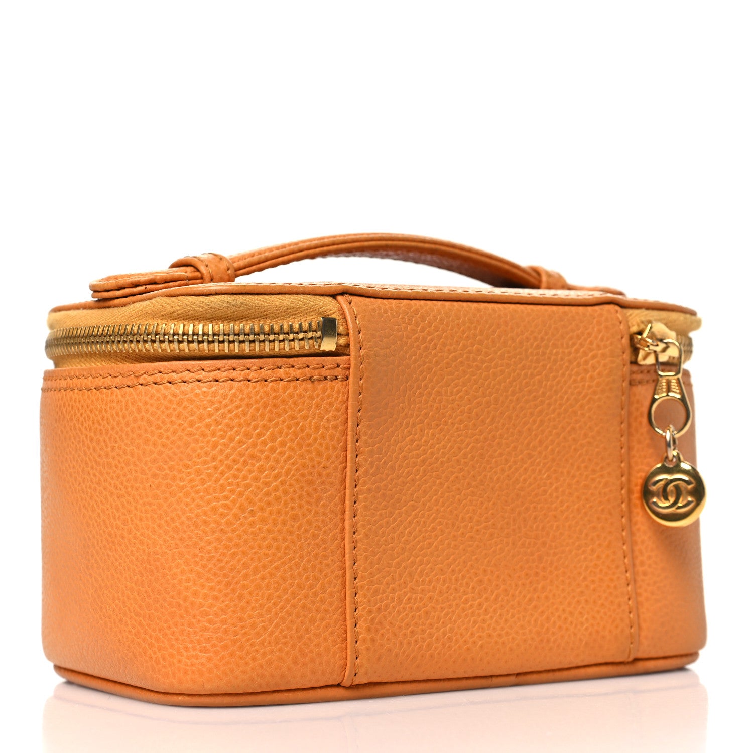 Chanel Caviar Vanity Cosmetic Case Orange 3 of 12