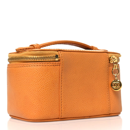 Chanel Caviar Vanity Cosmetic Case Orange 3 of 12