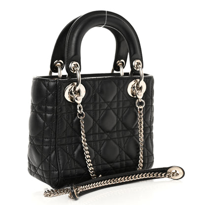 Christian Dior CHRISTIAN DIOR Lambskin Cannage Mini Lady Dior Black 3 of 10