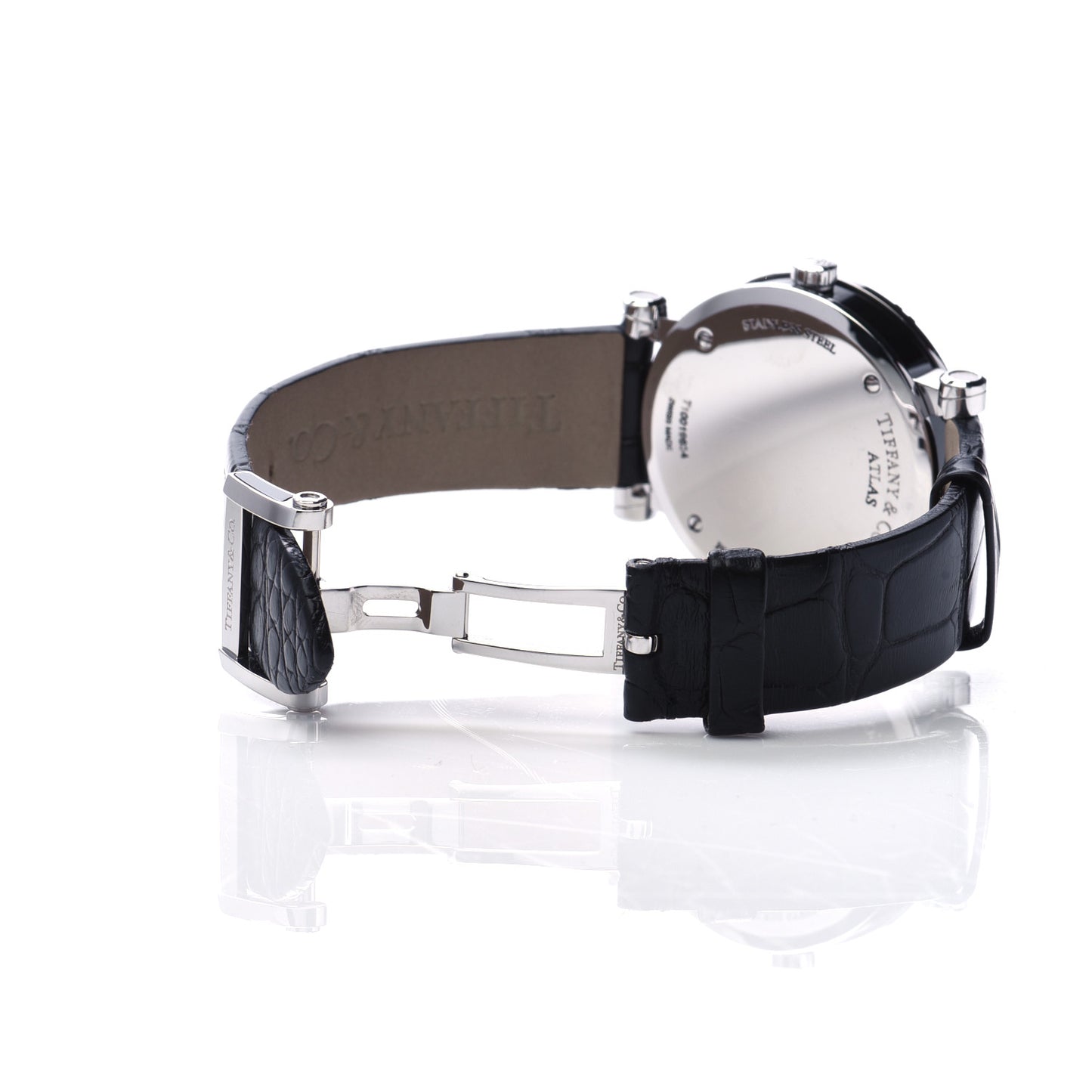 Stainless Steel Alligator 36mm Atlas Quartz Watch Black