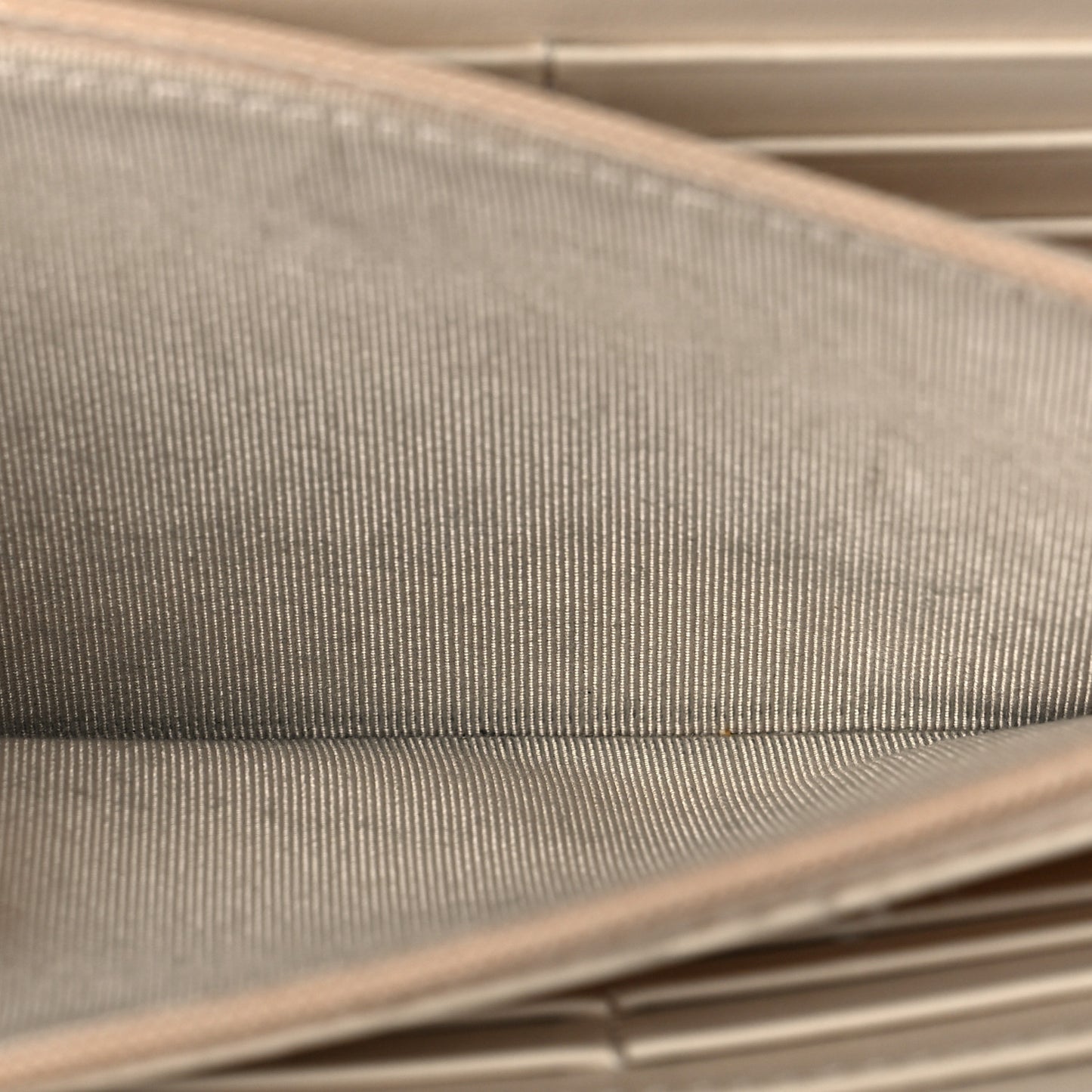 Caviar Quilted Large Gusset Flap Wallet Beige