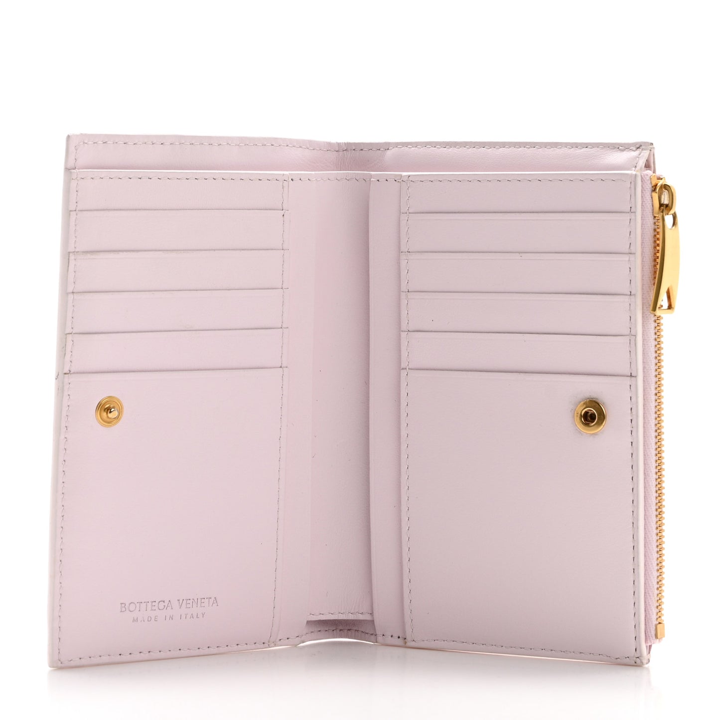 Nappa Intrecciato Bifold Zip Wallet Bliss Washed