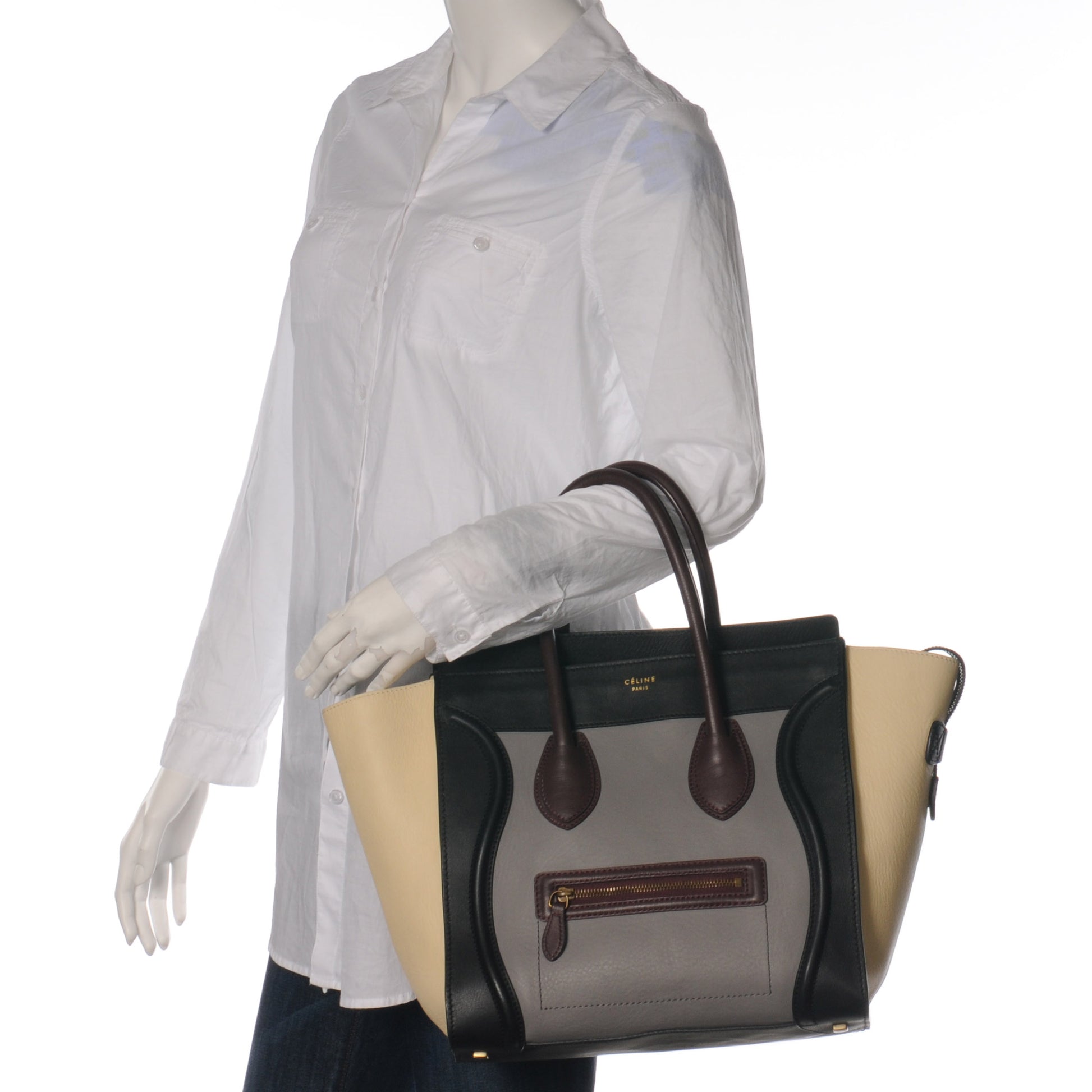 Celine Smooth Calfskin Mini Tri-Color Luggage 2 of 8